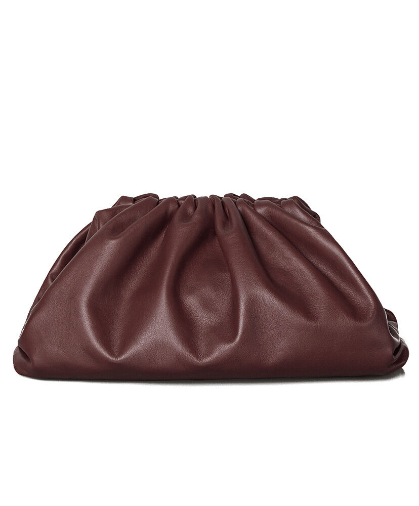 Bottega Veneta The Pouch In Buttern Calf Clutch Red